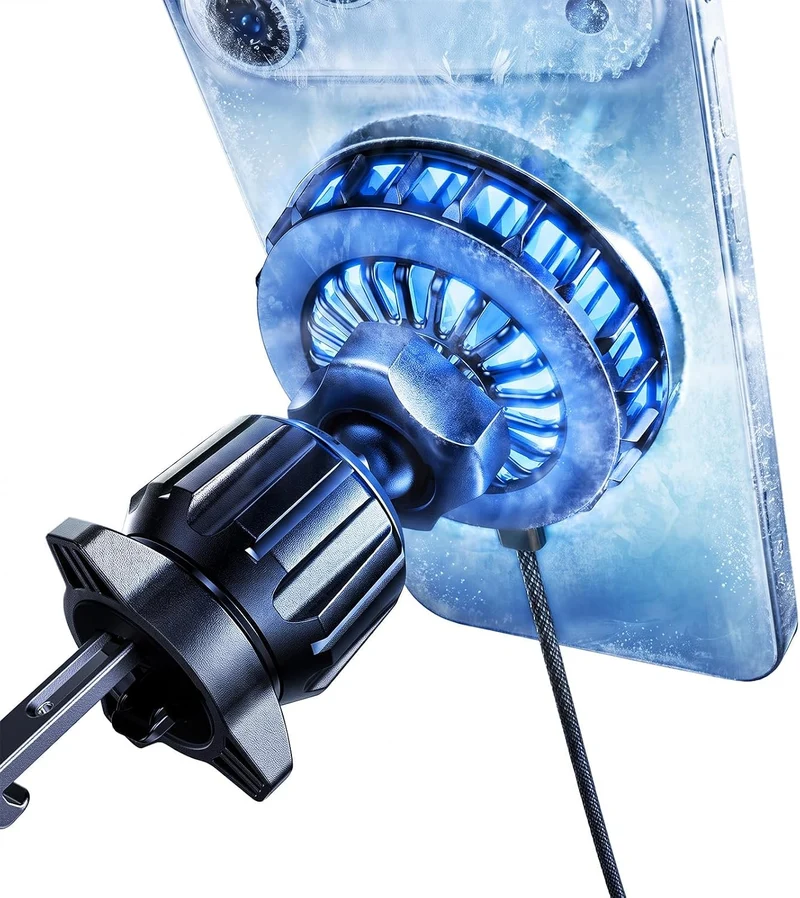 LISEN Qi2.2 25W MagSafe Car Mount Charger, TEC Cooling for iPhone 12‑17
