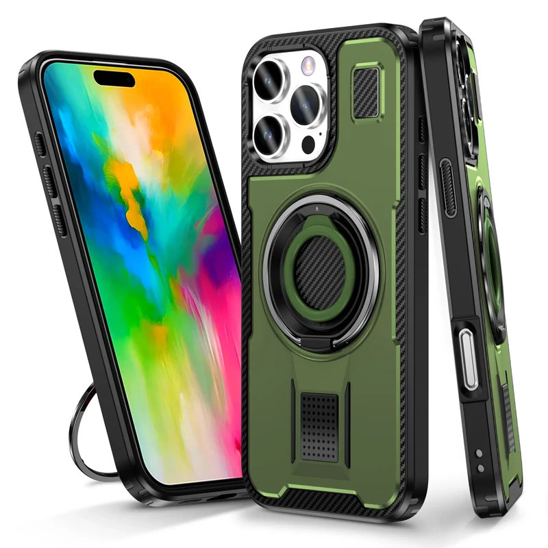 iPhone 16/ Pro/ Plus/ Pro Max - Bumper MagSafe Schutz Hülle, Stoßfest mit Ring