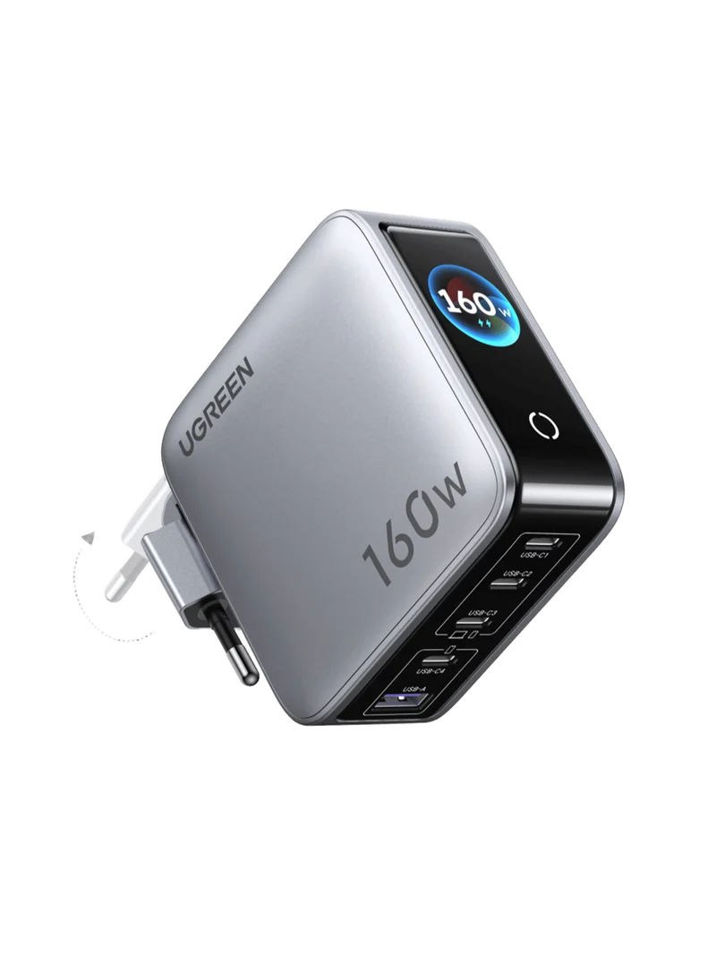 UGREEN Nexode Pro 160 W Ladegerät (5-in-1, Smart Display, 140 W Max, GaN)