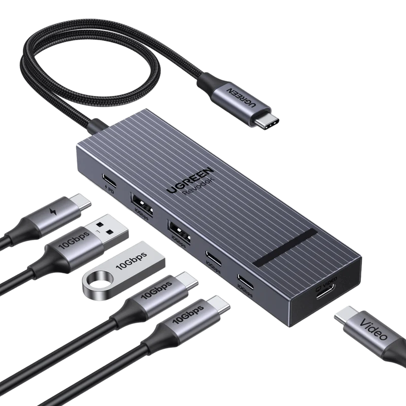 UGREEN Revodok Pro 6-in-1 USB-C-Hub (10 Gbps, 4K 60Hz, 100W PD)