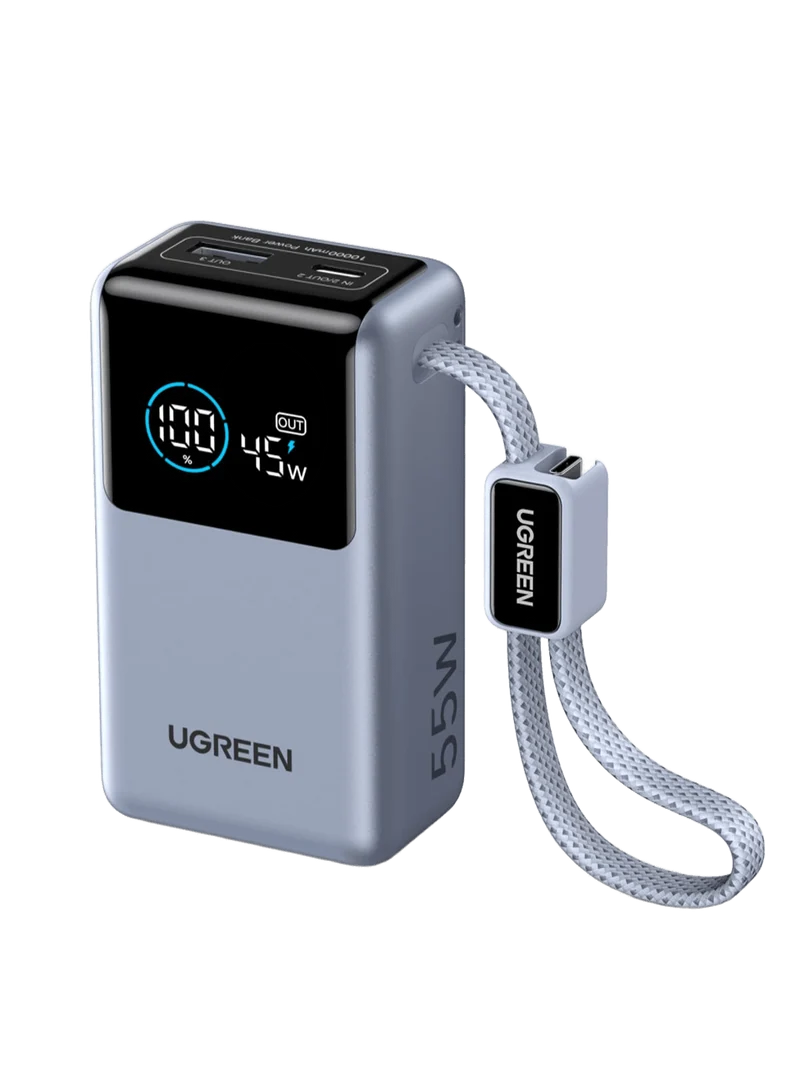 UGREEN Powerbank (10000mAh, 55W, integriertem Kabel, AirPyra)