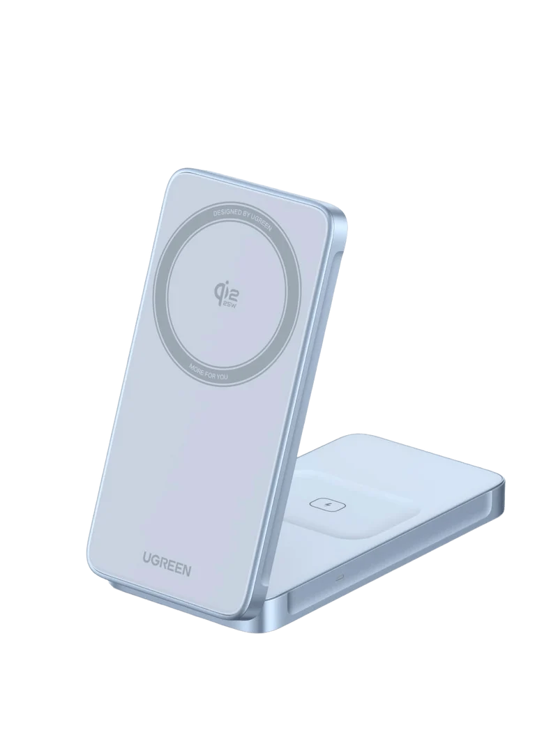 UGREEN MagFlow 2-in-1 Magnetisches kabelloses Ladegerät 25W (MagSafe-kompatibel)