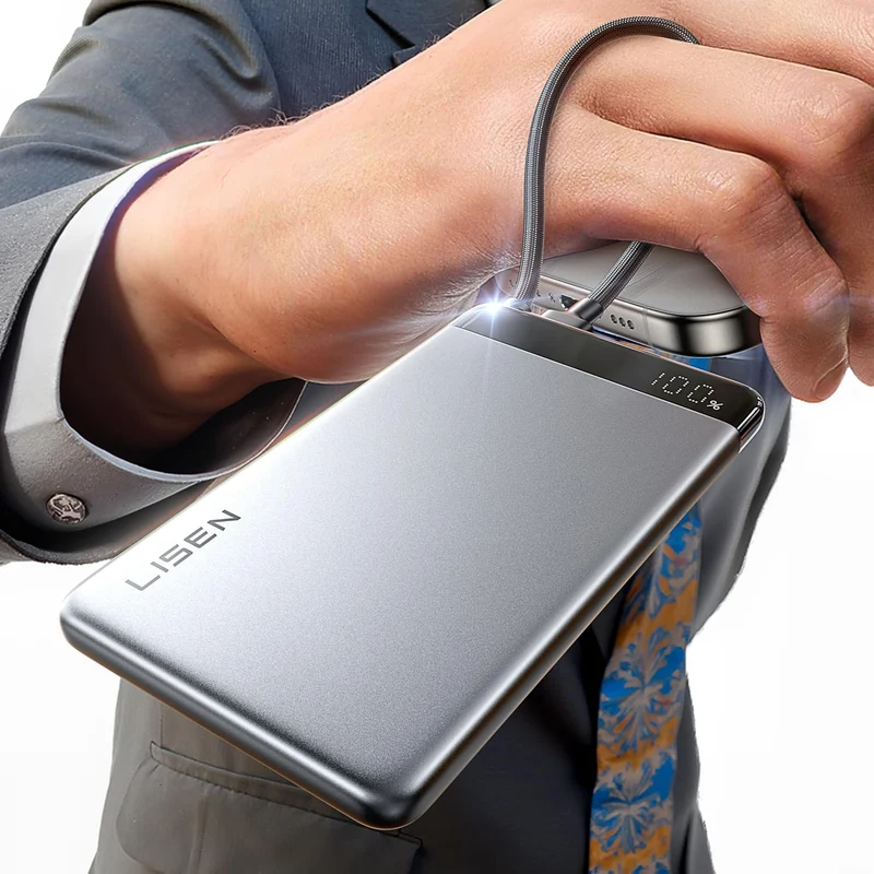 LISEN 0.5" Ultra Slim Power Bank 10000mAh
