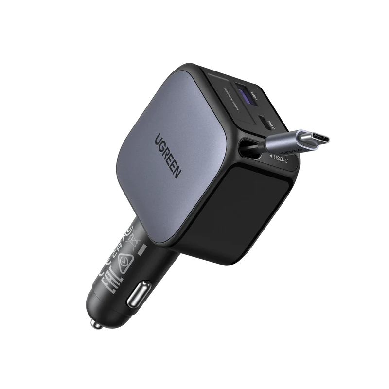UGREEN Nexode Autoladegerät (60W mit ausziehbarem USB-C-Kabel)