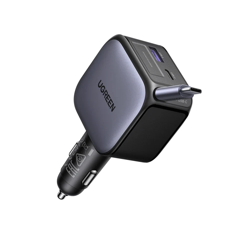 UGREEN Nexode Autoladegerät 90W mit ausziehbarem USB-C-Kabel