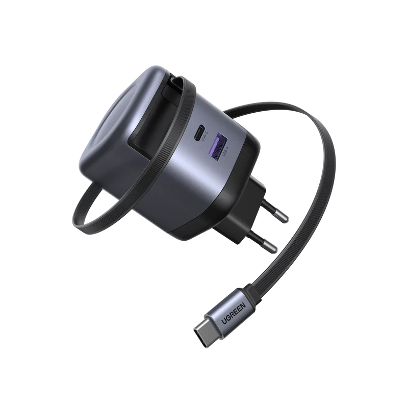 UGREEN Nexode Ladegerät (65W mit ausziehbarem USB-C-Kabel)
