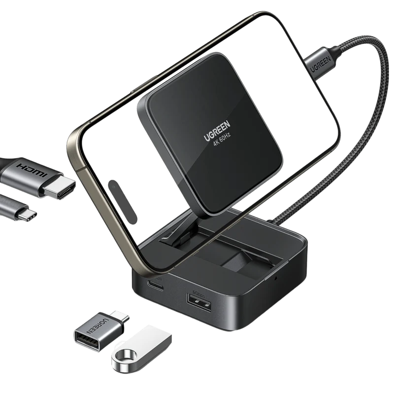 UGREEN Magnetischer USB-C Hub (4-in-1, Faltbarer, 5Gbps, 4K60Hz, 100W)