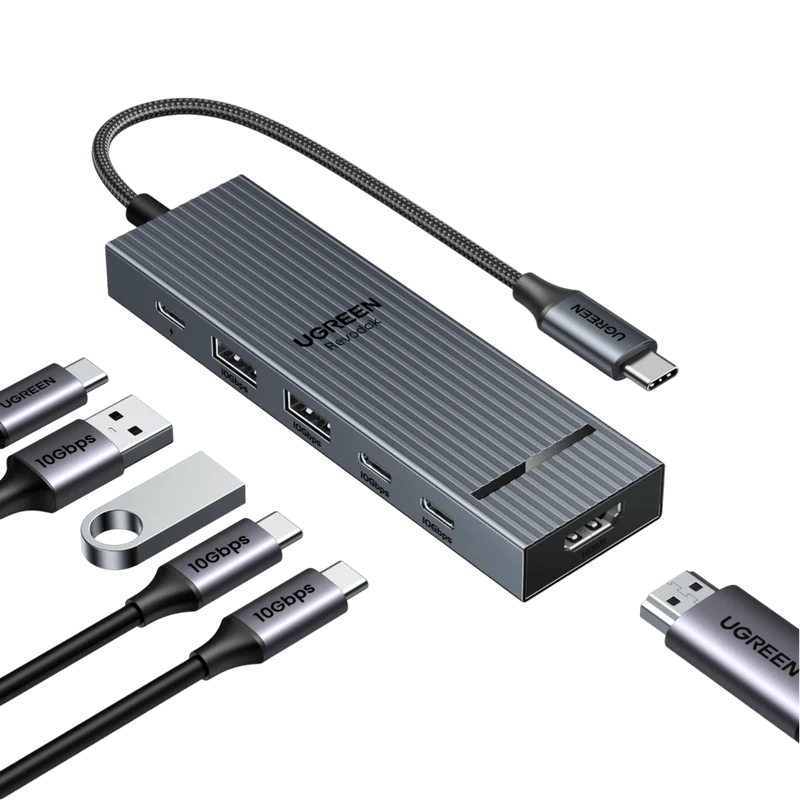 UGREEN Revodok Pro USB-C Hub (10Gbps, 6-IN-1, 4K@60Hz)