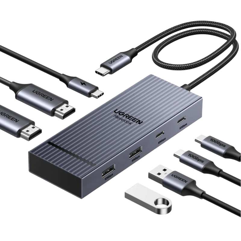 UGREEN Revodok Pro USB-C Hub (10Gbps, 7-IN-1, Dual 4K@60Hz)
