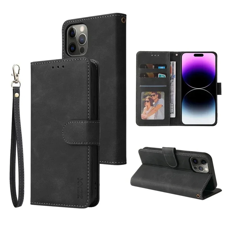 iPhone 16/ Pro/ Plus/ Pro Max - Schutz Klapp Hülle, Kartenfach, Stoßfest