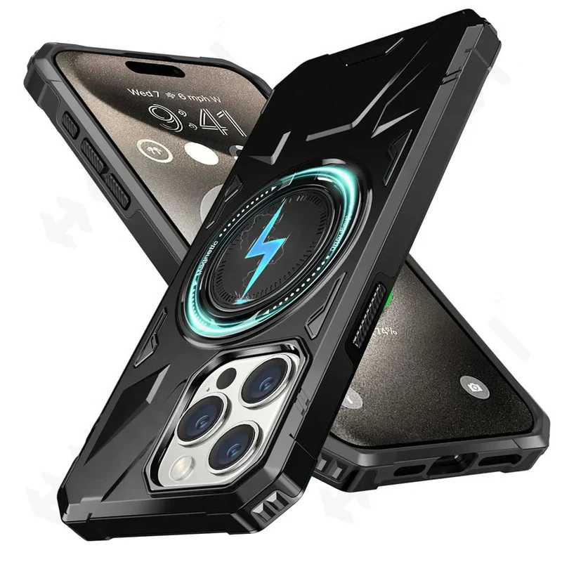iPhone 16/ Pro/ Plus/ Pro Max - MagSafe Schutz Hülle mit Ring, Stoßfest, Ständer