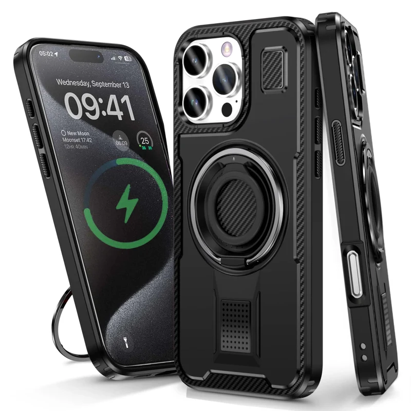 iPhone 16/ Pro/ Plus/ Pro Max - MagSafe Schutz Hülle mit Ring, Robust