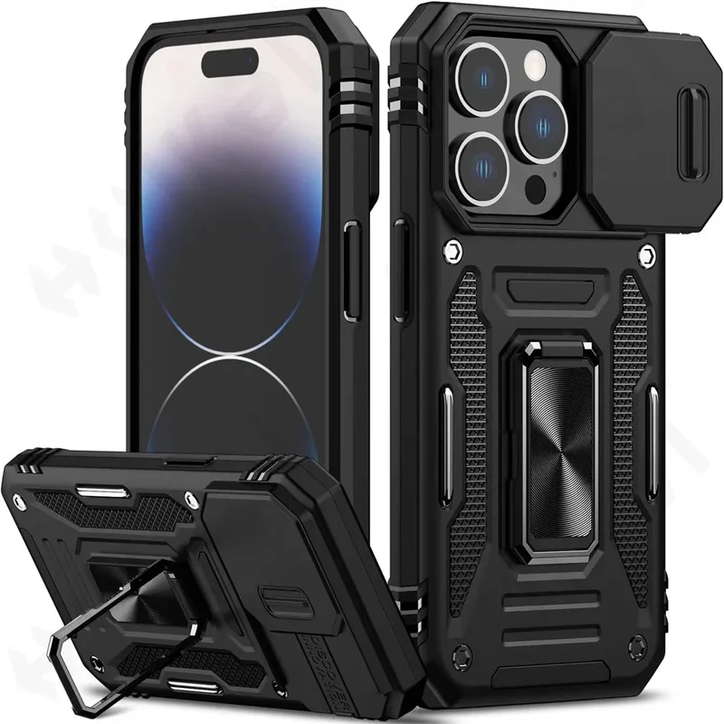 iPhone 16/ Pro / Plus/ Pro Max - MagSafe Schutz Hülle mit Ring, Stoßfest