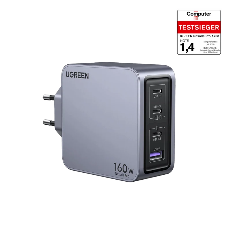 UGREEN Nexode Pro USB-C Ladegerät (160W, 4-Ports, GaN)