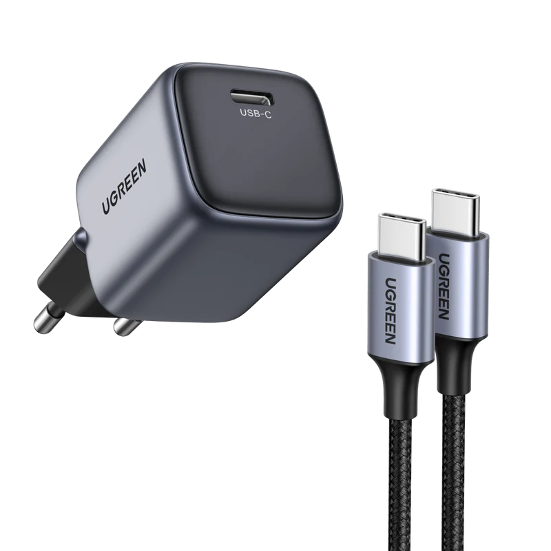 UGREEN Set-Angebot: 30W USB-C Ladegerät + 60W USB-C Kabel (1M )