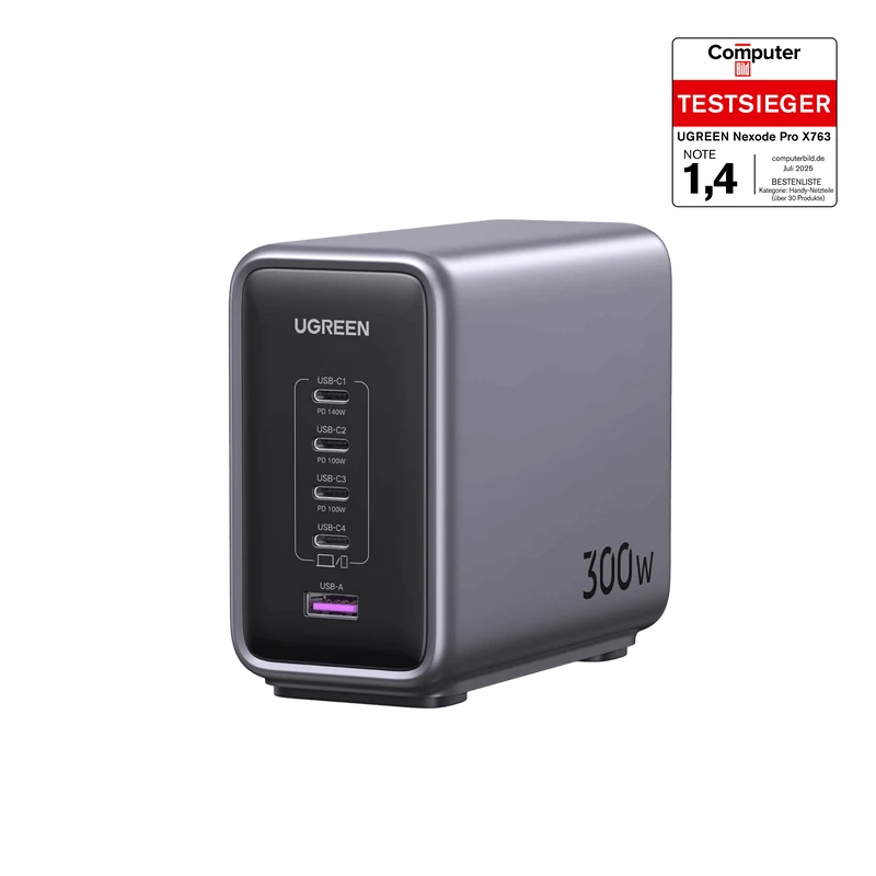 UGREEN Nexode PD ladegerät (300W, 5-Ports, GaN)