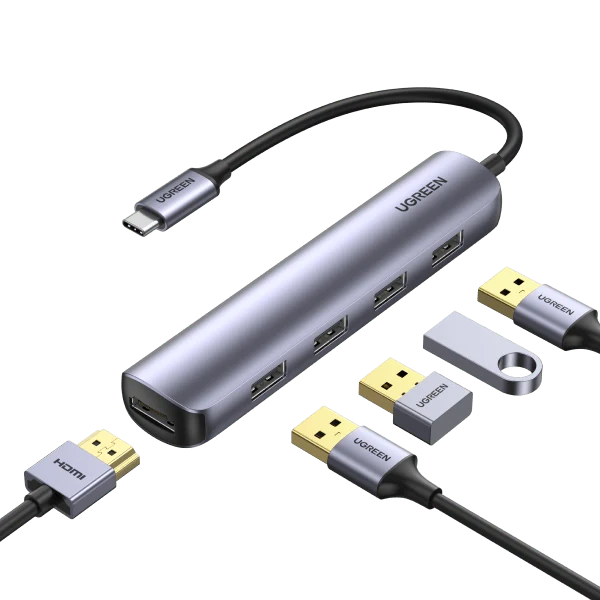 UGREEN USB-C Hub (4K@30Hz, 5Gbps, 5-in-1)