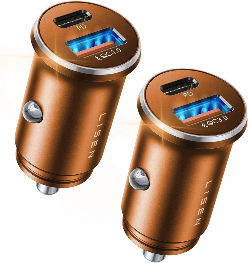 LISEN 54W Car Phone Charger USB C, Cigarette Lighter Adapter