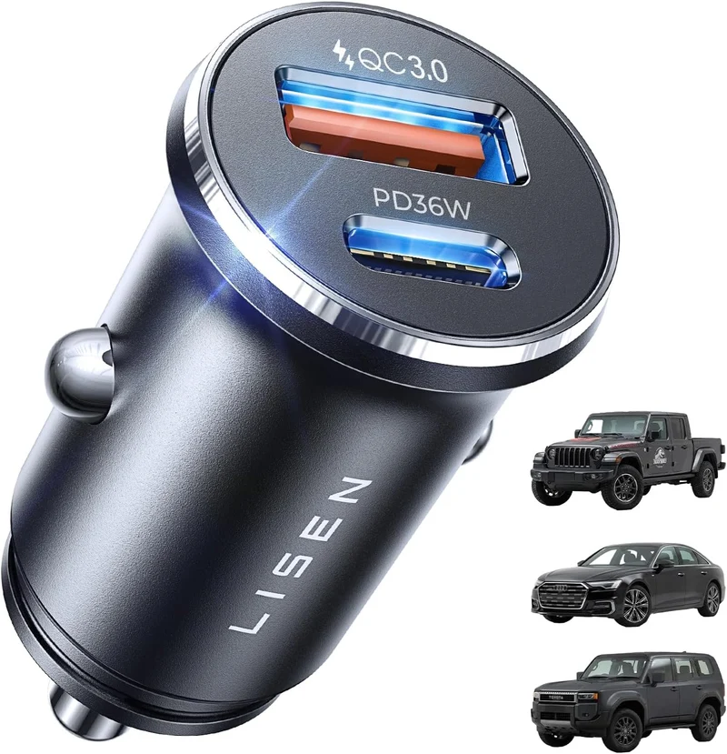 LISEN 69W Mini Cigarette Lighter Adapter Car Charger USB C