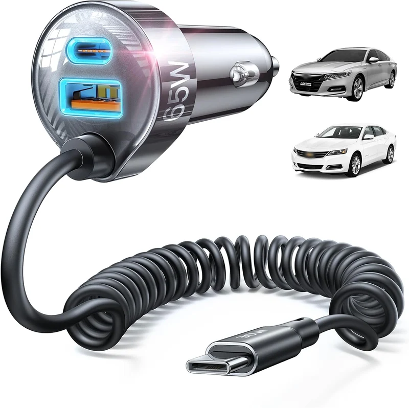 LISEN 65W Car Charger USB C Fast Charging