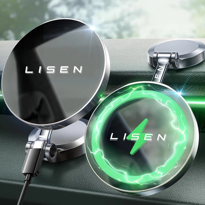 LISEN for Magsafe Car Charger Dashboard,360° Rotatable Mag Safe Charger Car Mount