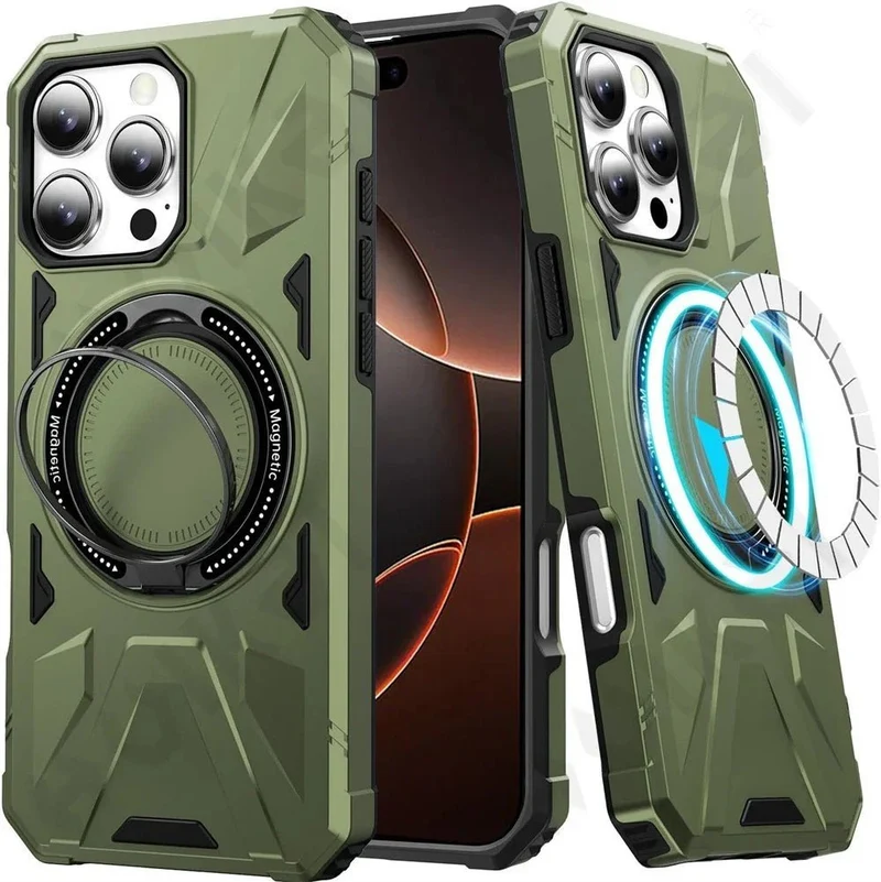 iPhone 16/ Pro/ Pro Max - Magnetische MagSafe Schutz Hülle mit Ring Halter