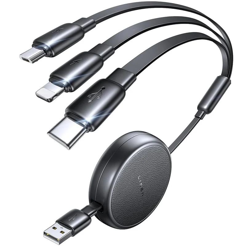 LISEN Multi Charger Cable, Retractable 3 in 1 Charger Lighting