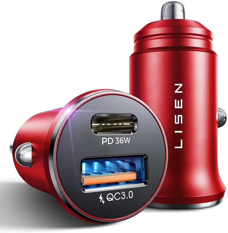 LISEN 2-Pack USB C Car Charger Adapter Fast Charge