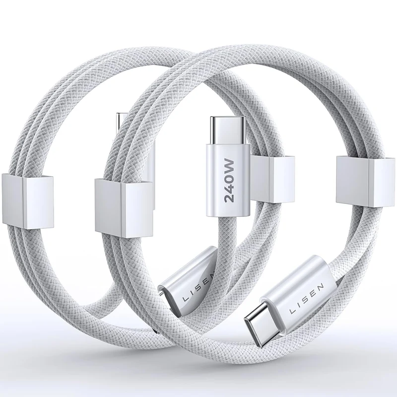 LISEN 2 Pack 240W USB C to USB C Cable 2M USBC to USBC PD Fast Charging Type C Charger Cable