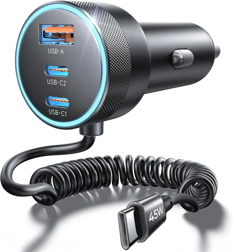 LISEN 4 in 1 Cigarette Lighter USB Charger Car Charger Fast Charge
