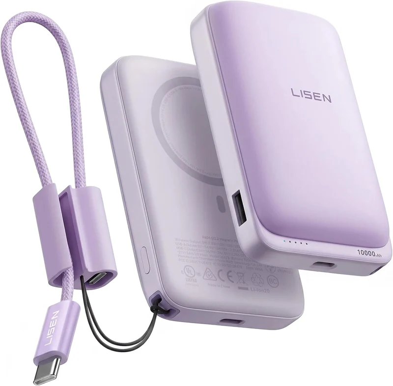 LISEN QI2.2 Magnetic Power Bank 65W 10,000mAh