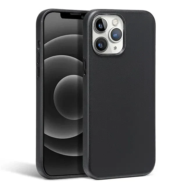 iPhone 15/ Pro/ Plus/ Pro Max - Lederoptik Hülle MagSafe, Stoßfest Bumper