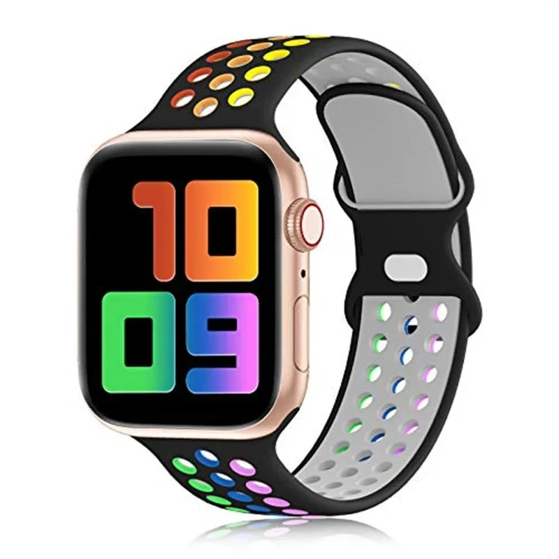 Apple Watch Modernes Sport Armband - 5 6 7 8 9 - 38 bis 45 mm, Silikon