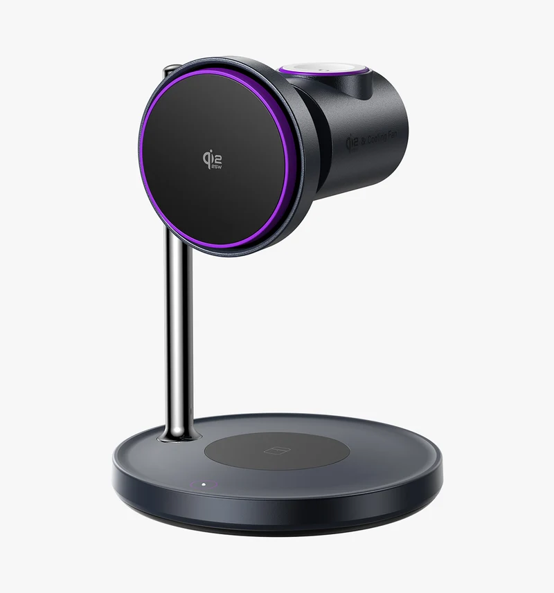 LISEN 3-in-1 Qi2.2 MagSafe Charging Stand with Cooling Fan