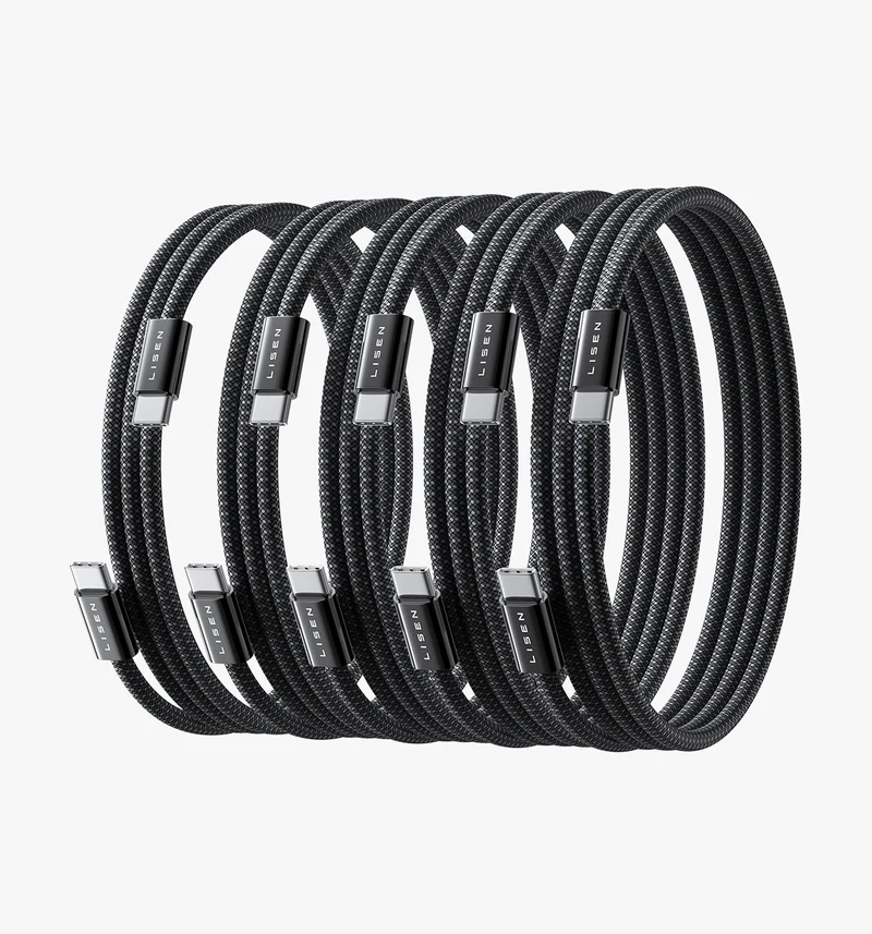 Lisen USB C to C Cable [60W, 5-Pack]