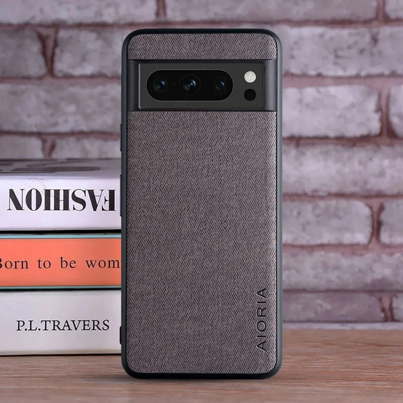 Google Pixel 8/ 8 Pro - Trend Textil Optik Schutz Hülle, Stoßfest