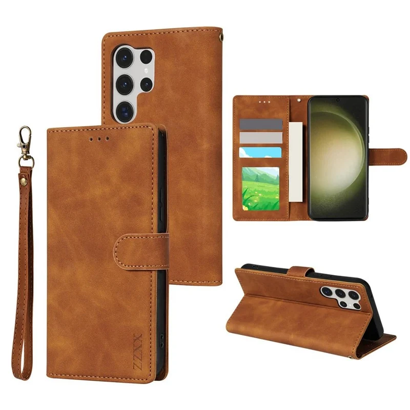 Galaxy S24/ S24 Plus/ S24 Ultra - Lederoptik Hülle Brieftasche Flip mit Kartenfach