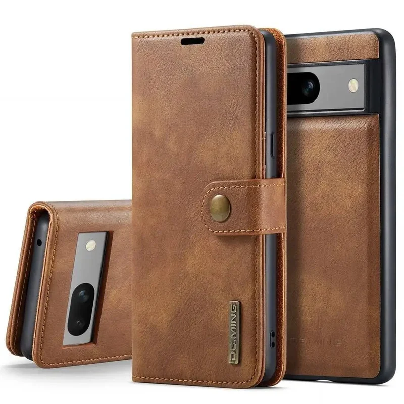 Google Pixel 7/ 7Pro/ 7 A/ 8/ 8 Pro - Flip Schutz Hülle mit Abnehmbarer Magnetischer Lederoptik Brieftasche