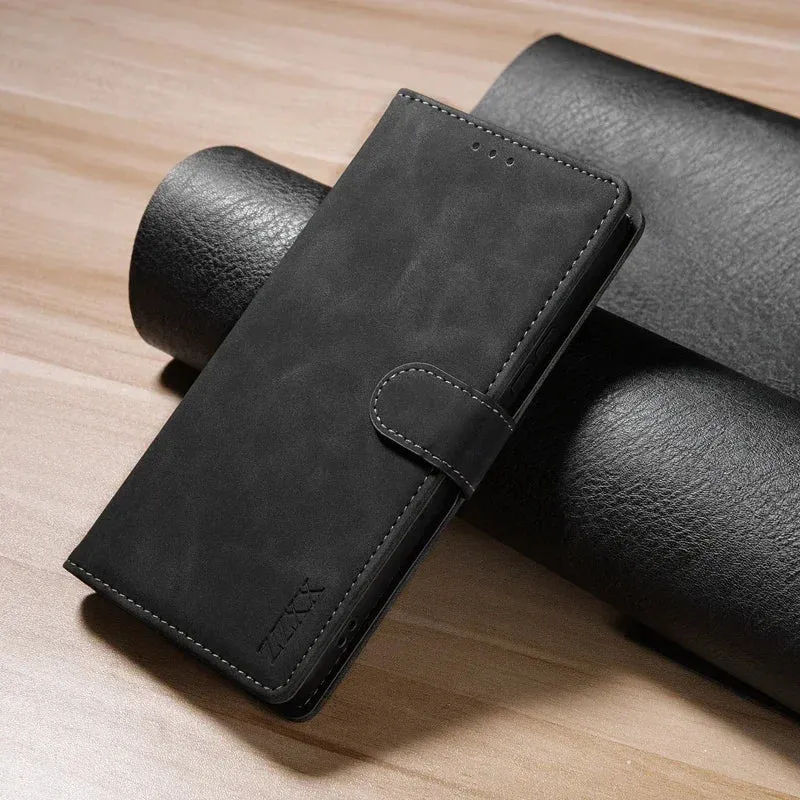 Galaxy S24/ S24 Plus/ S24 Ultra - Lederoptik Brieftasche Flip mit Kartenfach