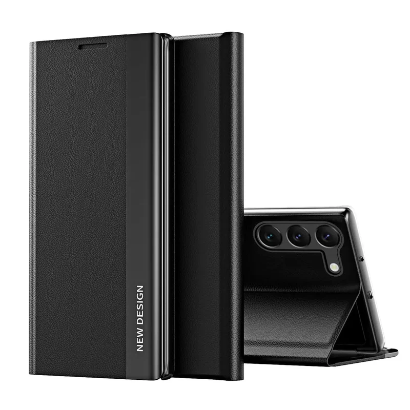 Galaxy S24/ S24 Plus/ S24 Ultra - Magnetisch Luxus Kunstleder Hülle Flip mit Display Abdeckung
