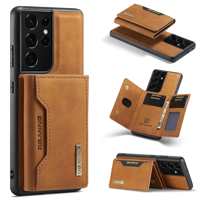 Galaxy S24/ S24 Plus/ S24 Ultra - Luxus Lederoptik mit Magnetischem Portemonnaie