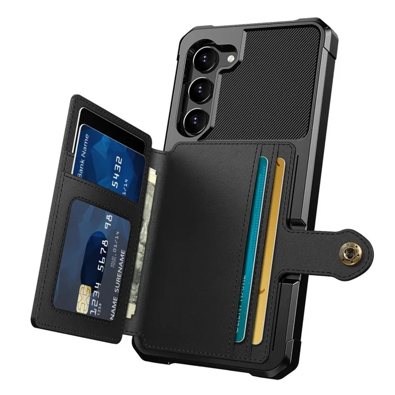 Galaxy S23/ S23 Plus/ S23 Ultra - Schutz Hülle mit Magnetischer PU Lederoptik Brieftasche und Kartenfach