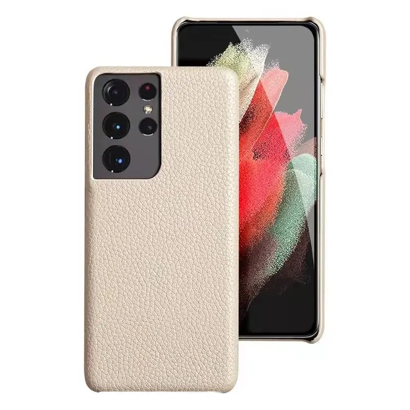 Galaxy S22/ S22 Plus/ S22 Ultra - Elegante Lederoptik Schutz Hülle Stoßfest