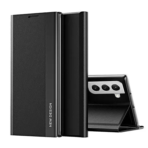 Galaxy S22/ S22 Plus/ S22 Ultra - Magnetisch Luxus Kunstleder Hülle Flip mit Display Abdeckung