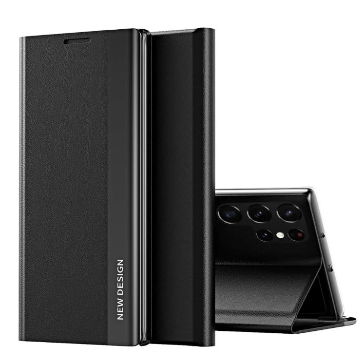 Galaxy S23/ S23 Plus/ S23 Ultra - Magnetisch Luxus Kunstleder Hülle Flip mit Display Abdeckung