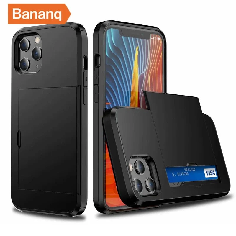 iPhone 15/ Pro/ Plus/ Pro Max - Handy Hülle mit sicherem Karten Fach/ Schlitz