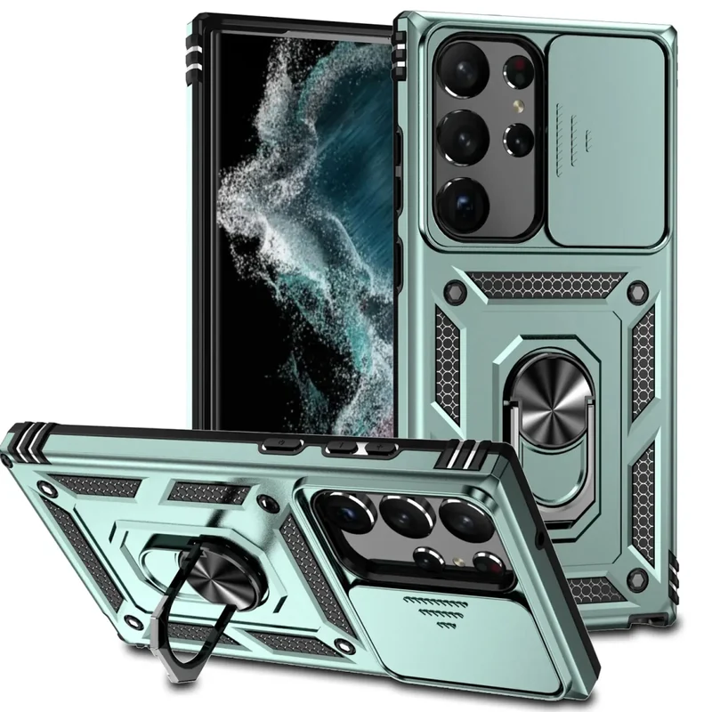 Samsung Galaxy S24/ S24 Plus/ S24 Ultra - Stoßfestes Bumper Hybrid-Magnetring Kamera Schutz Hülle