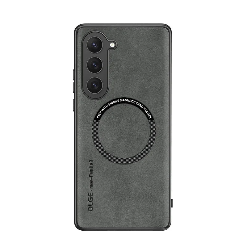 Samsung Galaxy S23 / S23 Plus/ S23 Ultra - MagSafe Lederoptik Schutz Hülle, Kabellose Ladung, Soft