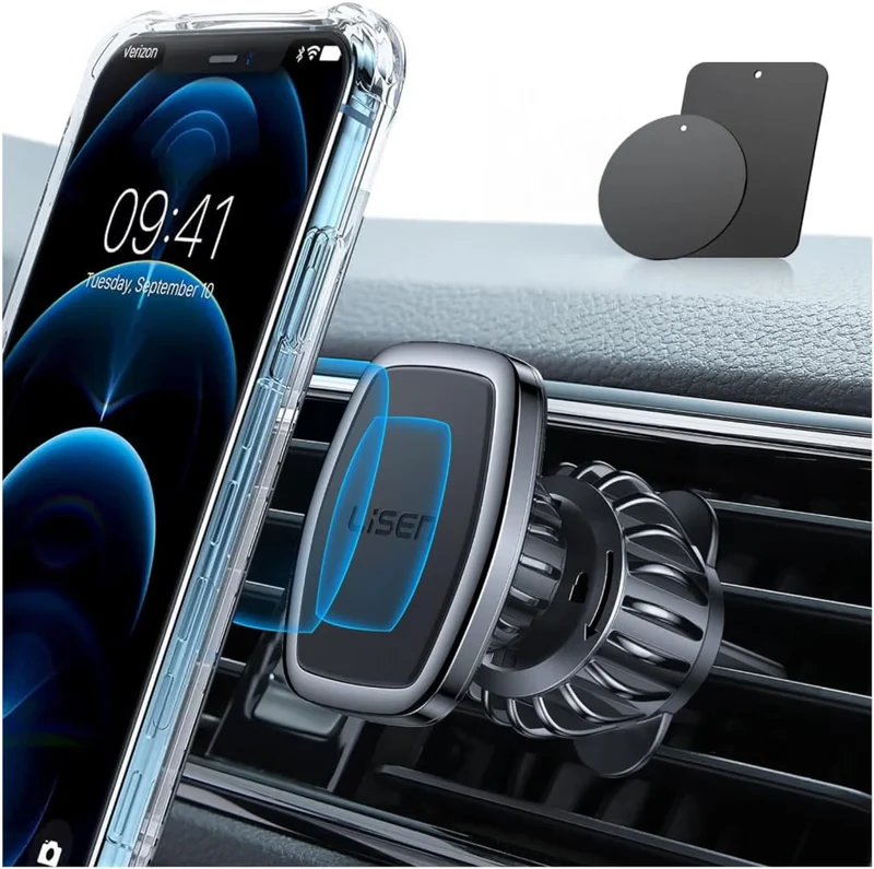 LISEN Magnetic Phone Holder for Car, Magnet Car Vent Phone Mount Holder with Ultra 6 Strong Magnets, Magnetic Car Phone Holder Mount for Car Automobile Cradles, Soporte de Telefono para carro