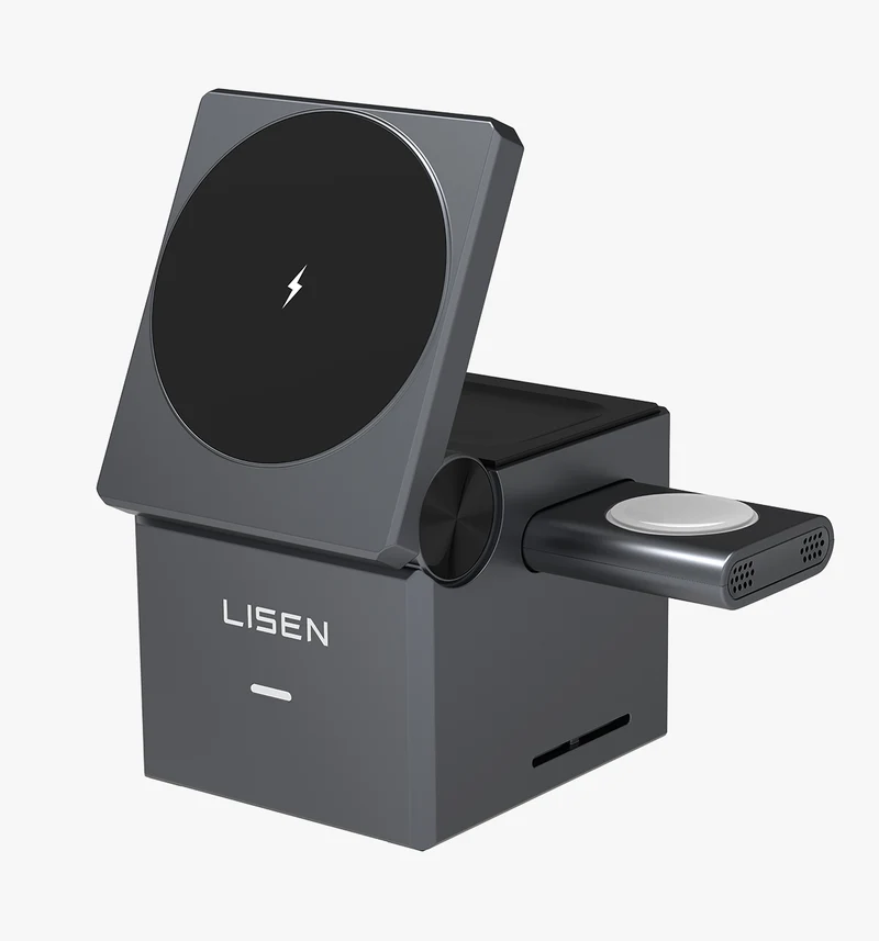 LISEN Qi2 3-in-1 MagSafe Foldable Charging Station